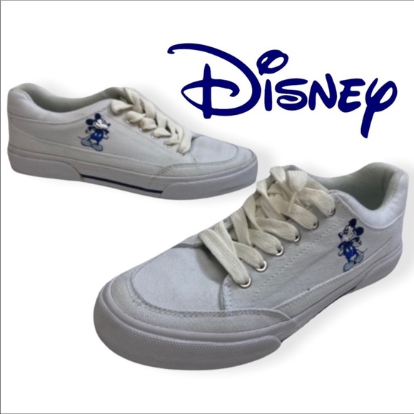 🎉2XHP🎉 Disney Vintage Mickey Mouse Canvas Sneakers 💗 White - Picture 13 of 16